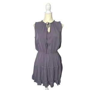 ePretty Gray 100% Cotton Sleeveless Tiered Mini Dress Women's Size Medium